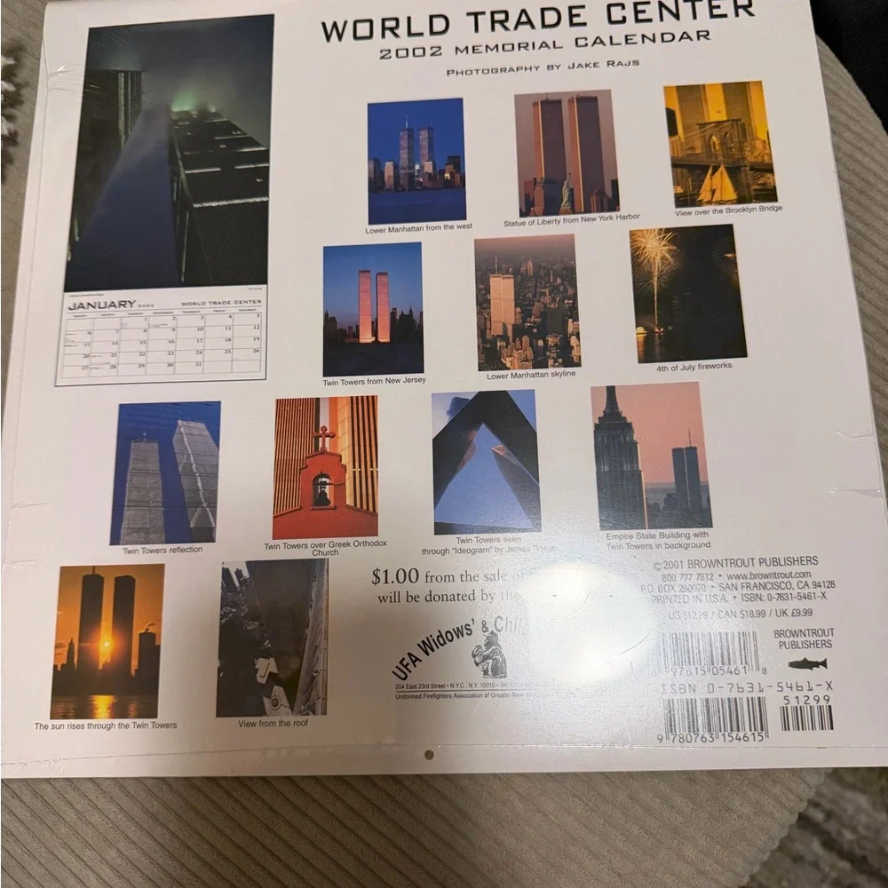 World Trade Center 2002 Memorial Calendar - Brown and Black